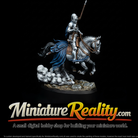 Mounted Medieval Knight with Lance (28mm Tabletop Miniature)