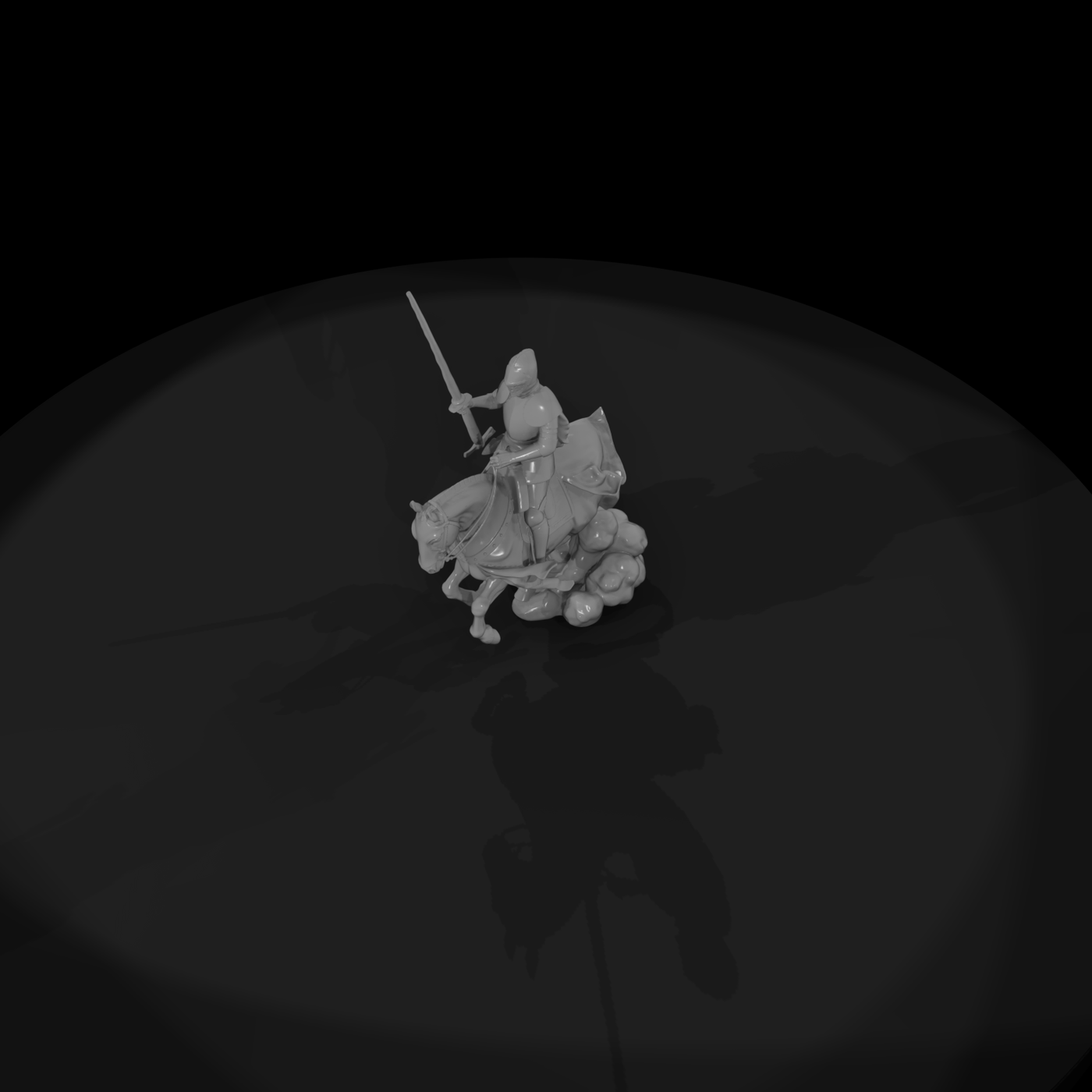 Mounted Medieval Knight with Lance