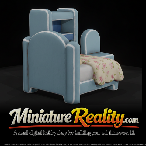 Tiny Room Playset miniature, three-quarter view