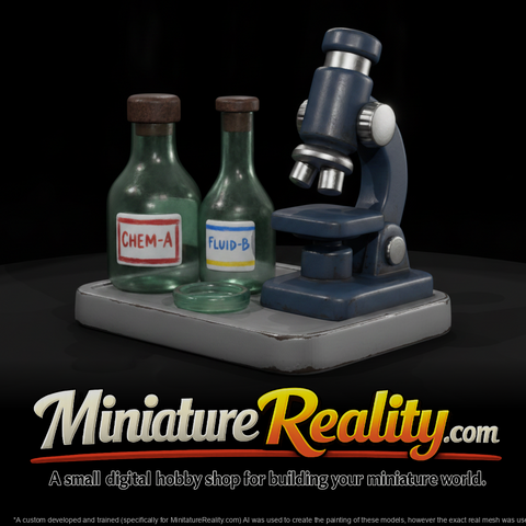 Toy Science Lab Set miniature, three-quarter view
