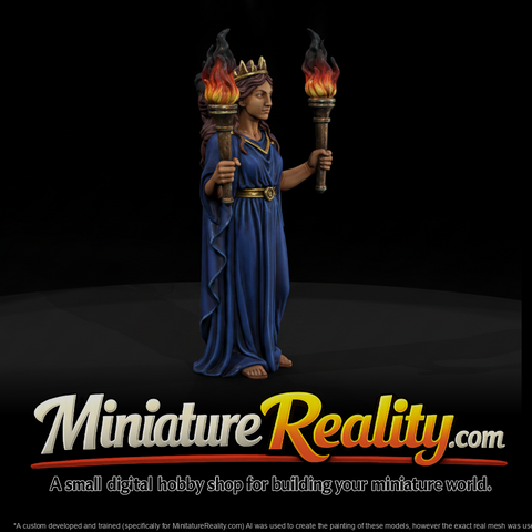 Mythology Hecate Figure, three-quarter view