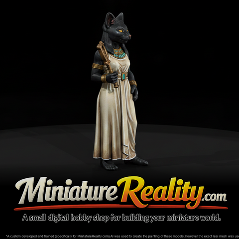 Mythology Bastet Figure, three-quarter view