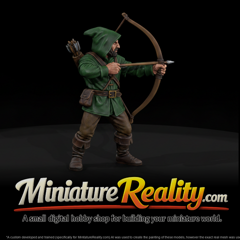 Mythology Robin Hood Figure, three-quarter view
