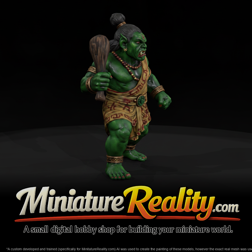 Mythology Rakshasa Warrior Figure, three-quarter view