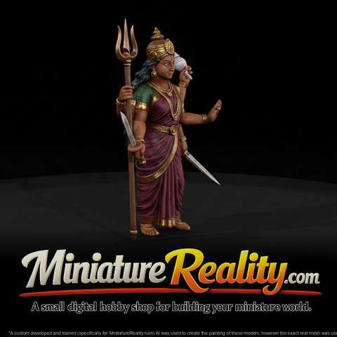 Mythology Durga Figure, three-quarter view