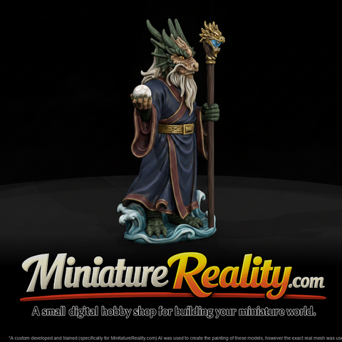 Mythology Dragon King Figure, three-quarter view