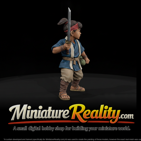 Mythology Momotaro Figure, three-quarter view