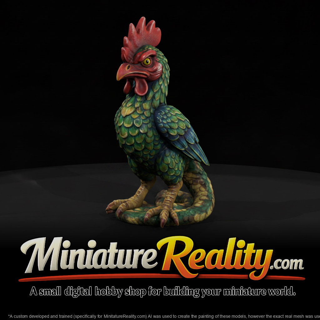 Mythology Basilisk Figure, three-quarter view