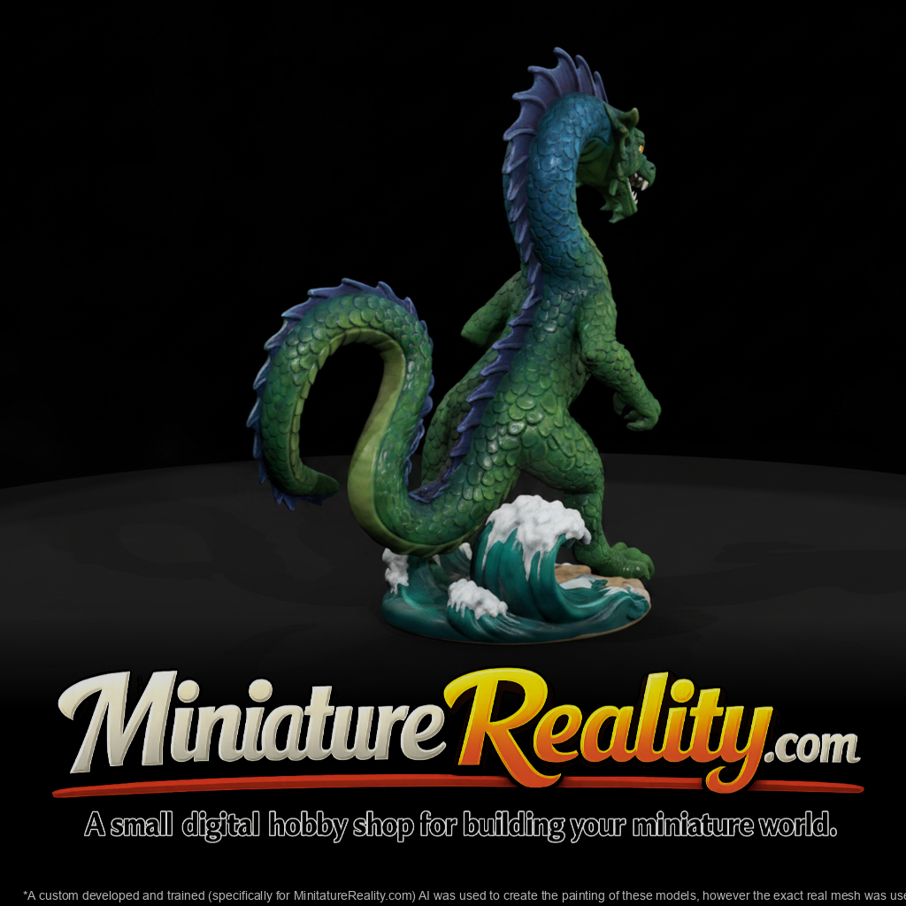 Mythology Sea Serpent Figure, three-quarter view