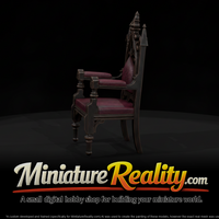 Neo gothic throne armchair 2 miniature, three-quarter view — thumbnail 4
