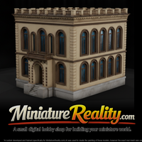 Neoclassical european townhouse miniature, three-quarter view — thumbnail 2
