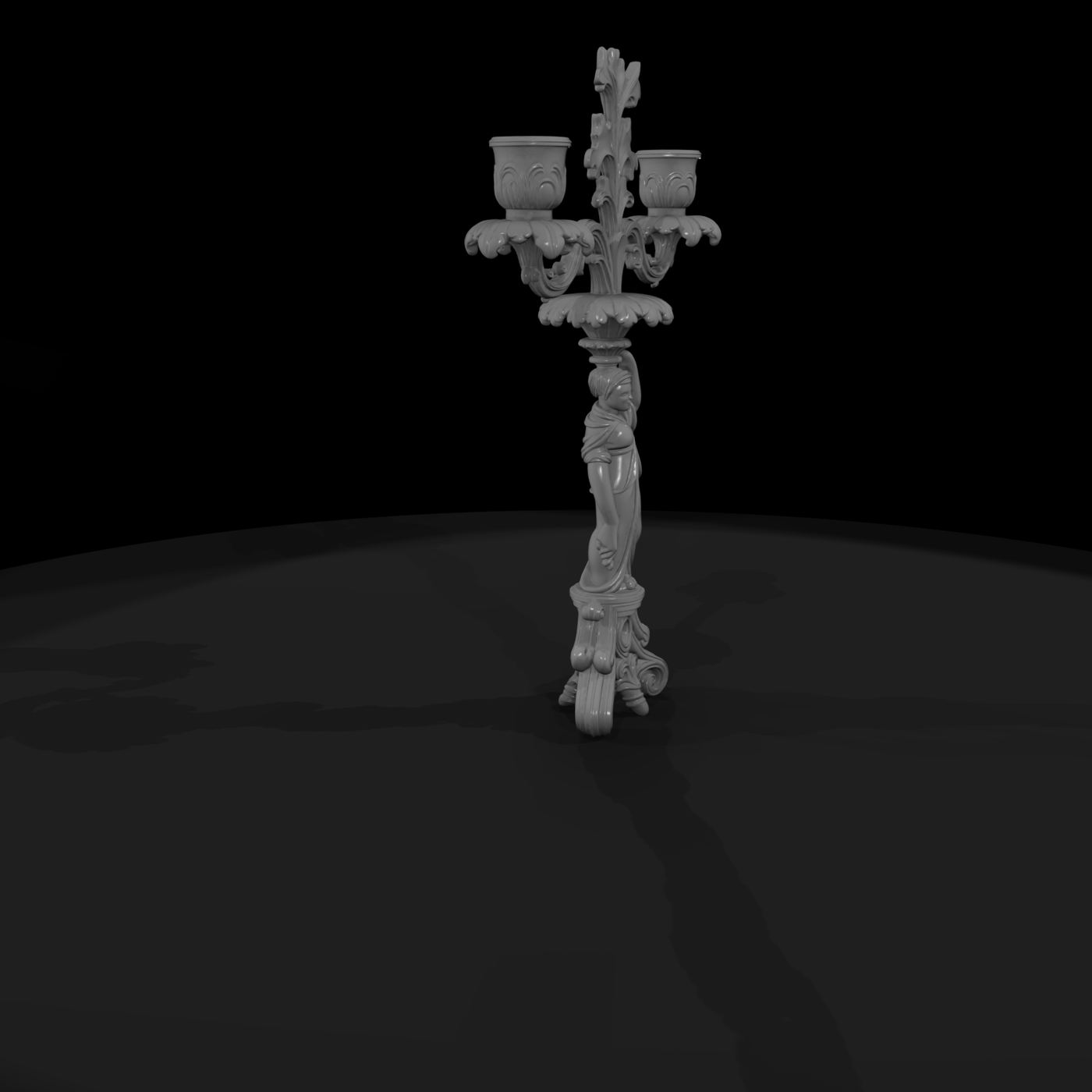 Neoclassical Figural Candelabra — Miniature Mantelpiece Ornament