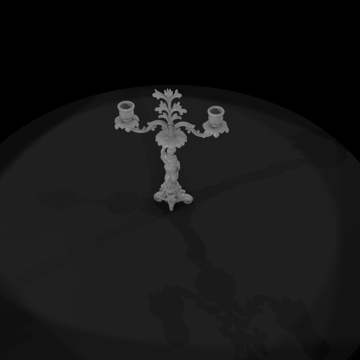 Neoclassical Figural Candelabra — Miniature Mantelpiece Ornament