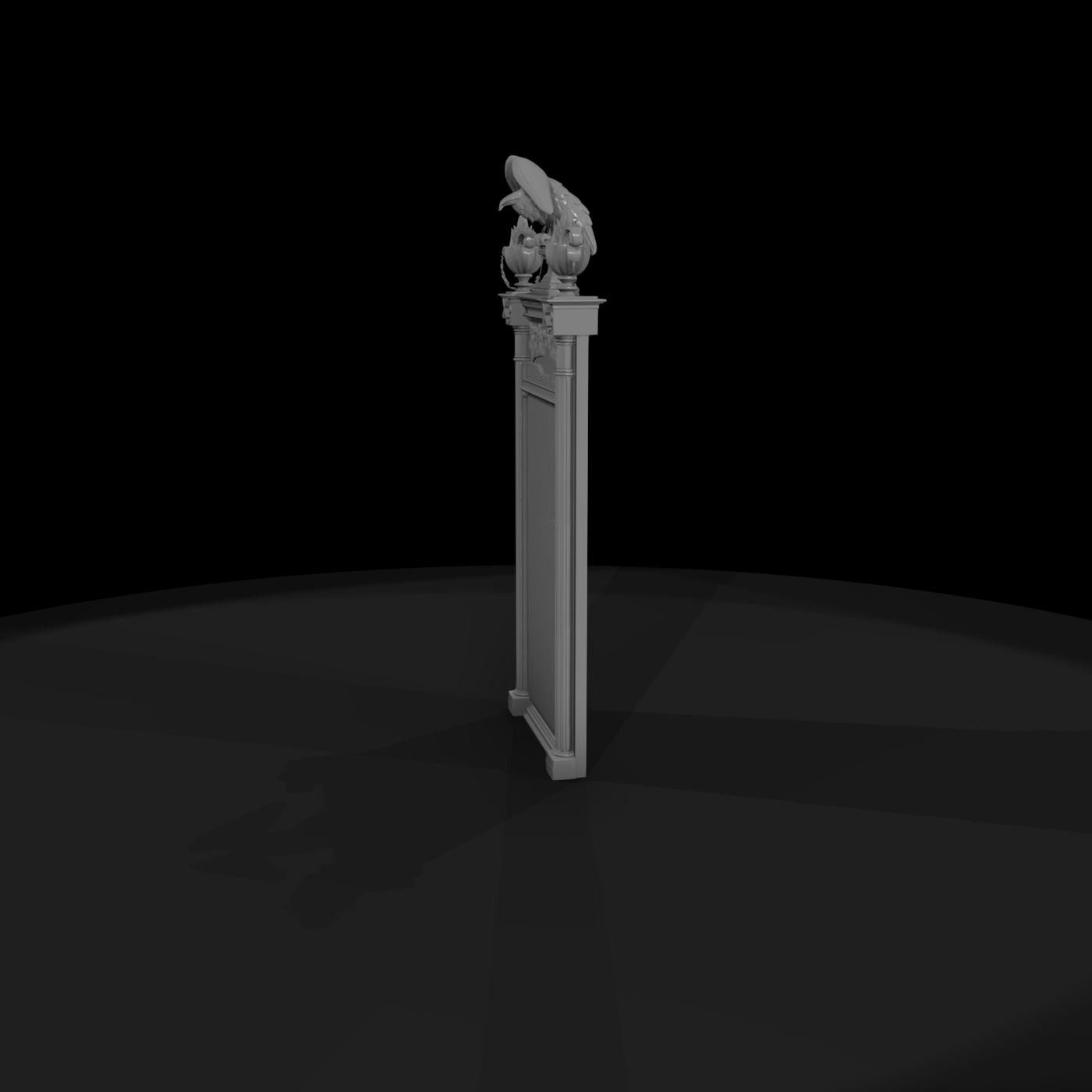Neoclassical Grave Stele with Eagle and Urns