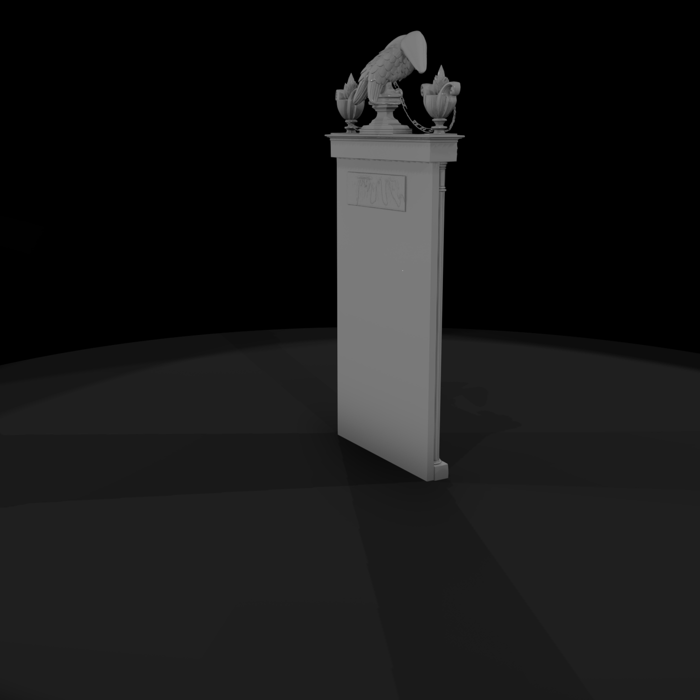 Neoclassical Grave Stele with Eagle and Urns