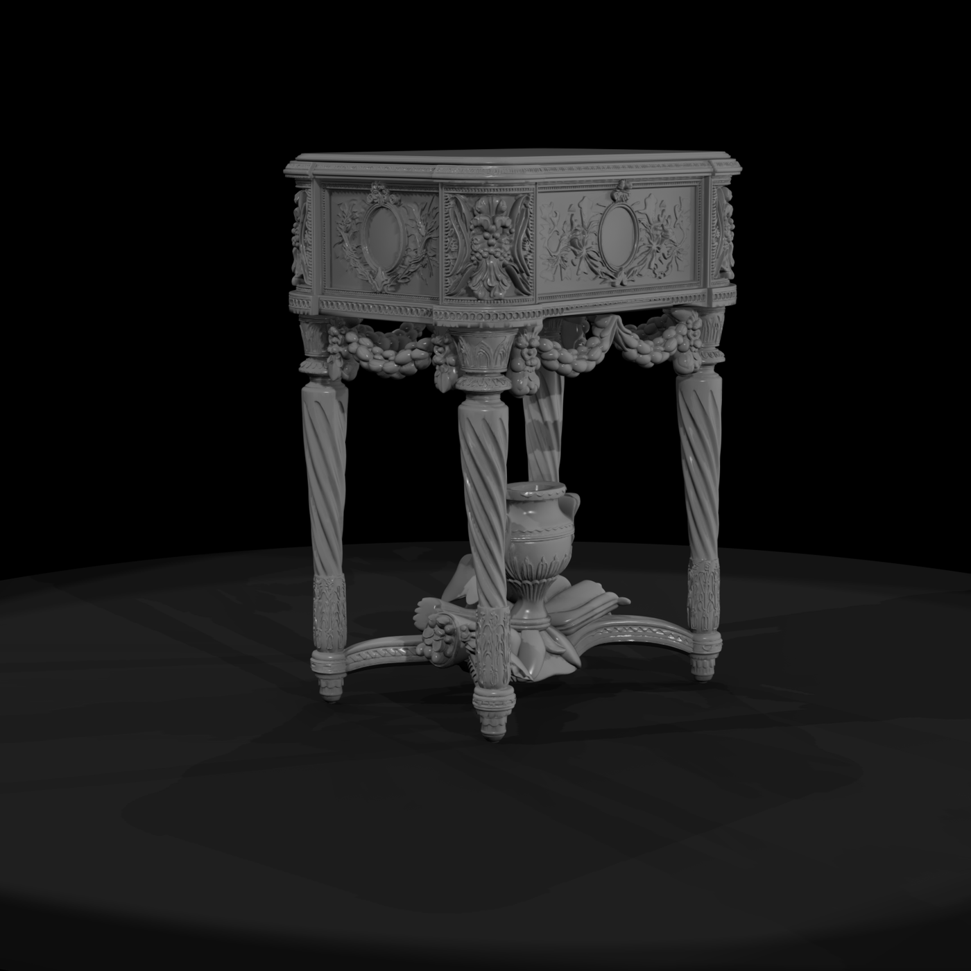 Neoclassical Carved Side Table