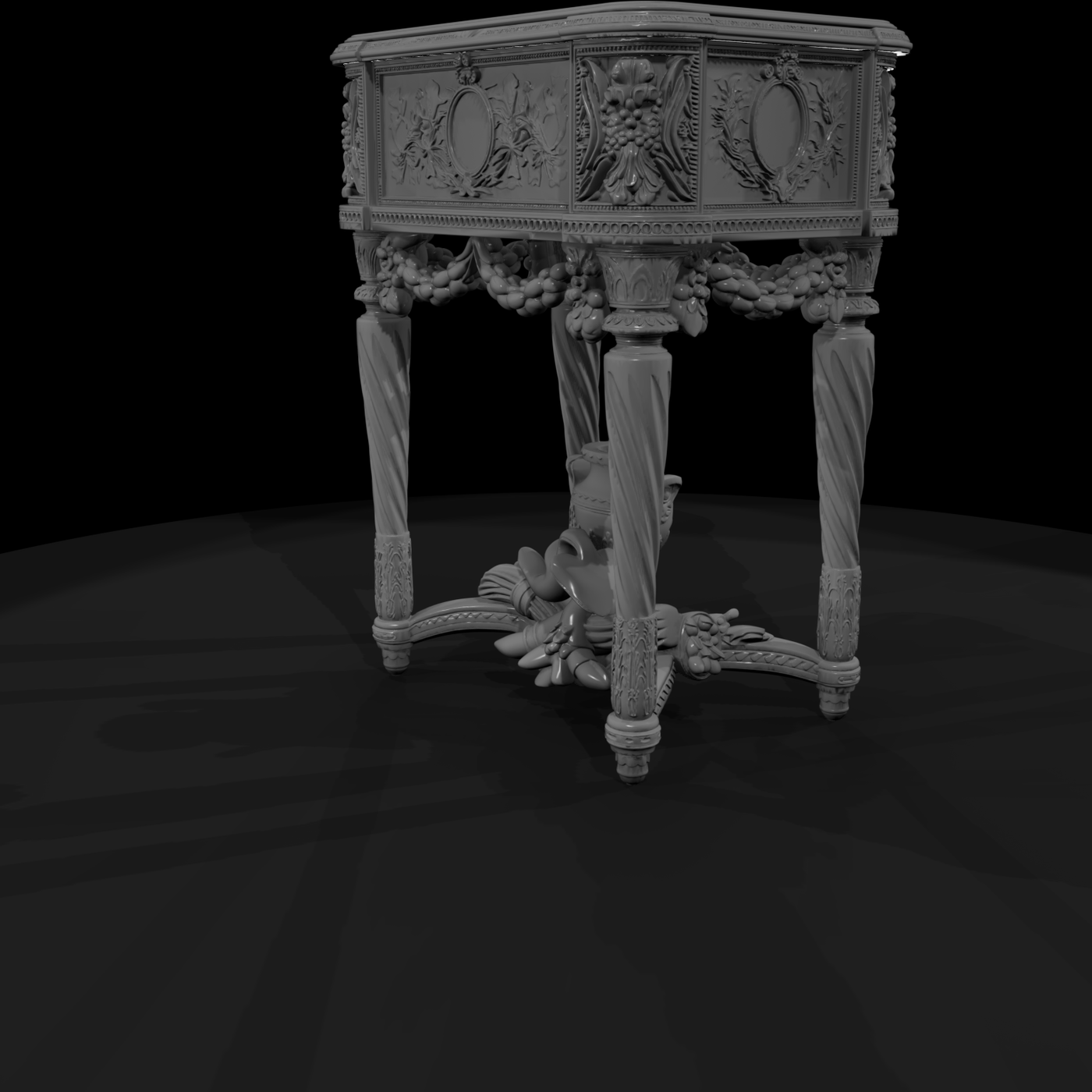 Neoclassical Carved Side Table