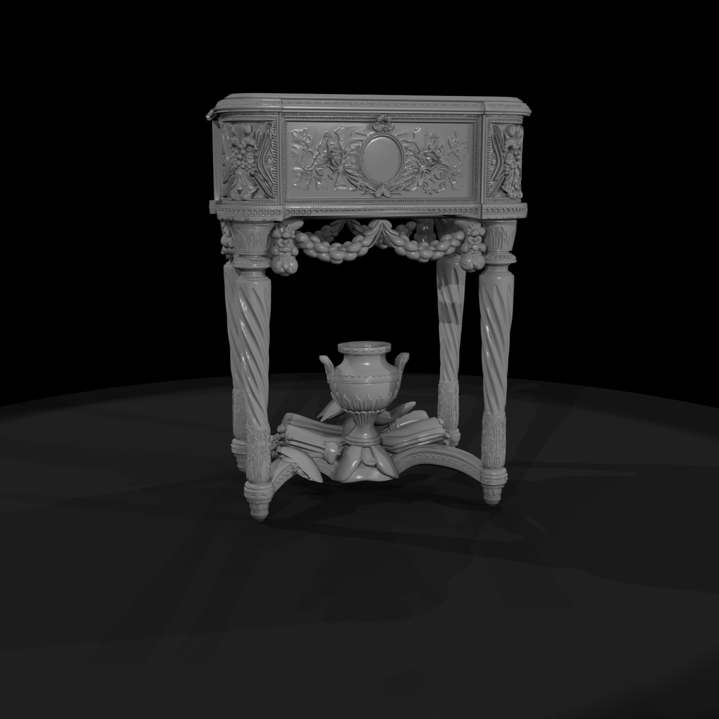 Neoclassical Carved Side Table