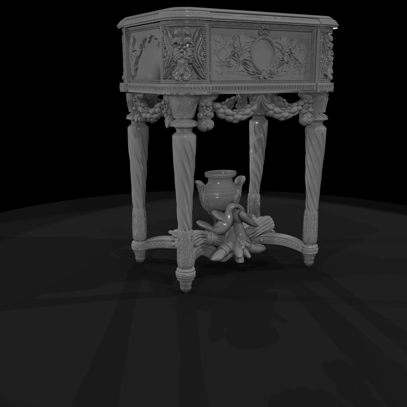 Neoclassical Carved Side Table