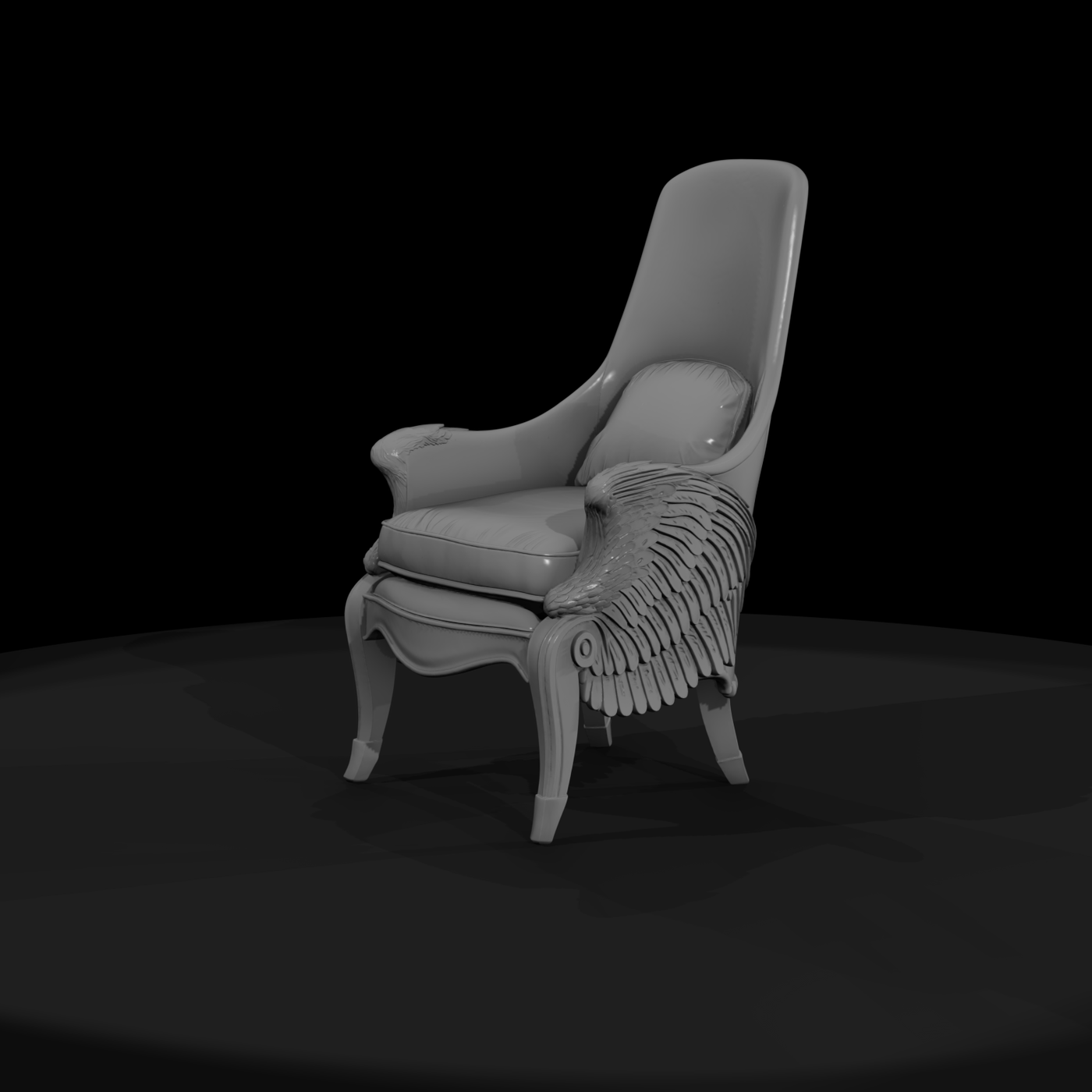 Neoclassical Wingback Armchair