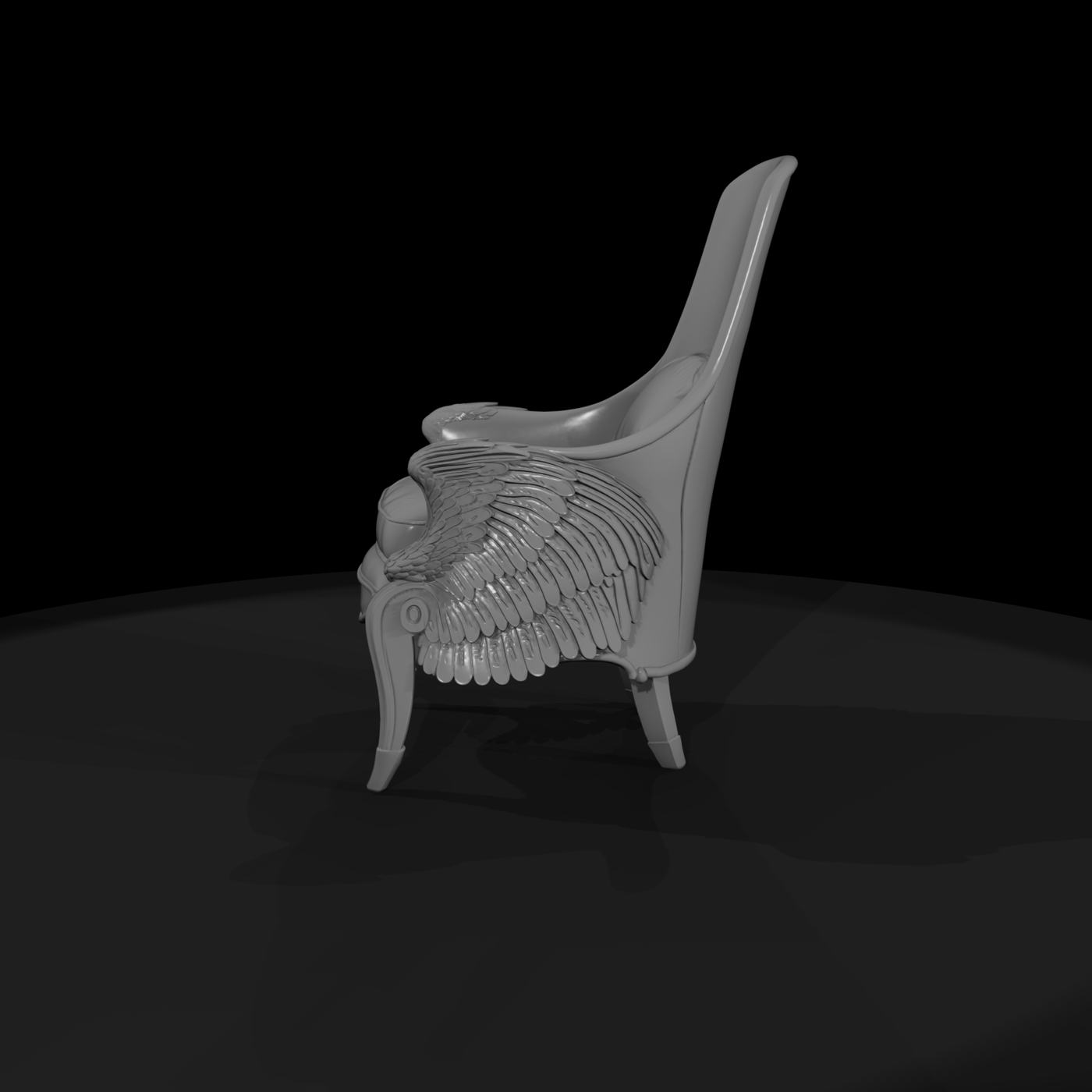 Neoclassical Wingback Armchair