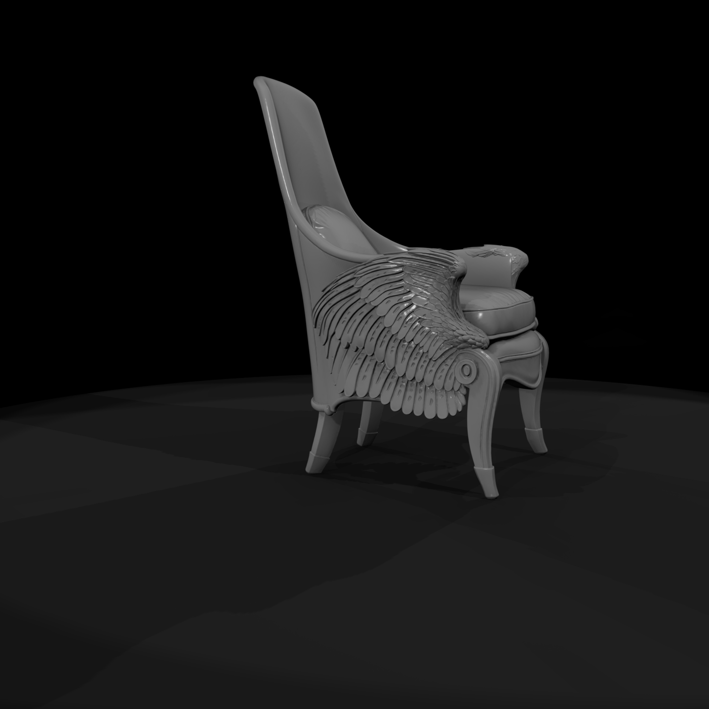 Neoclassical Wingback Armchair
