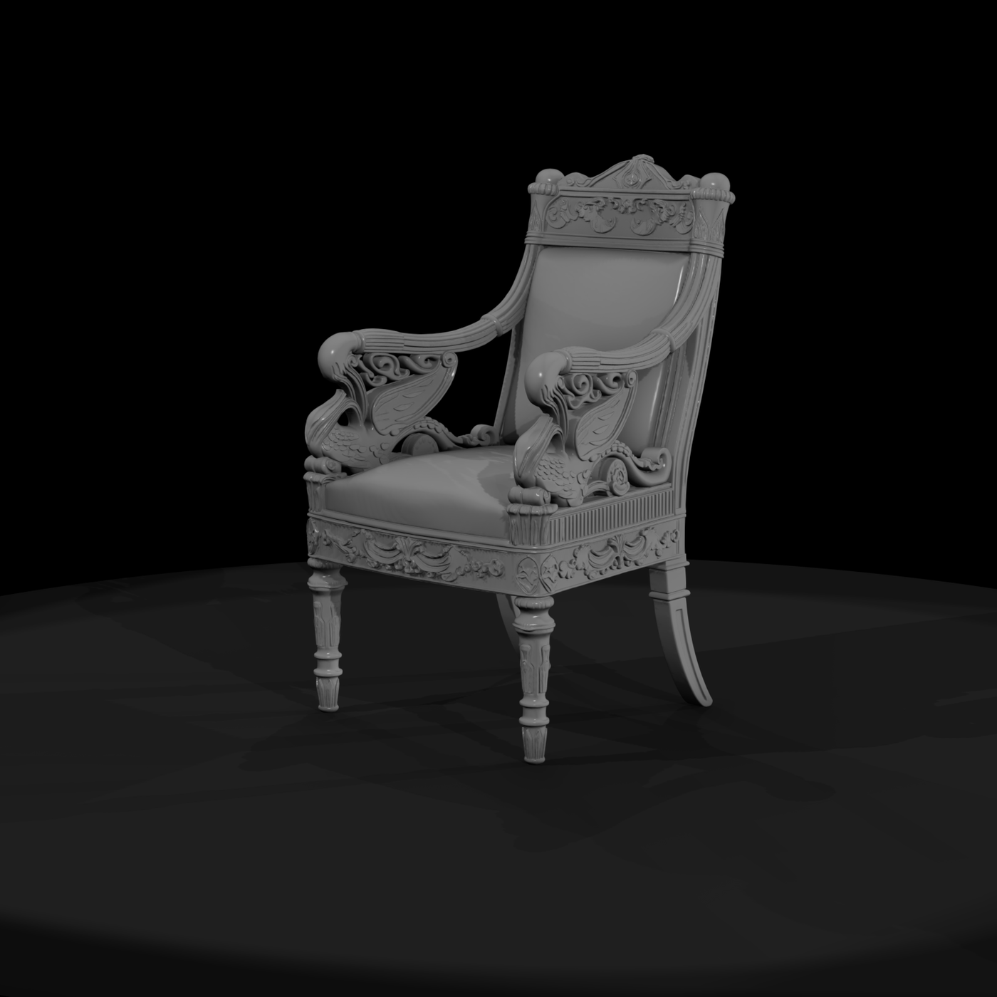Neoclassical swan armchair