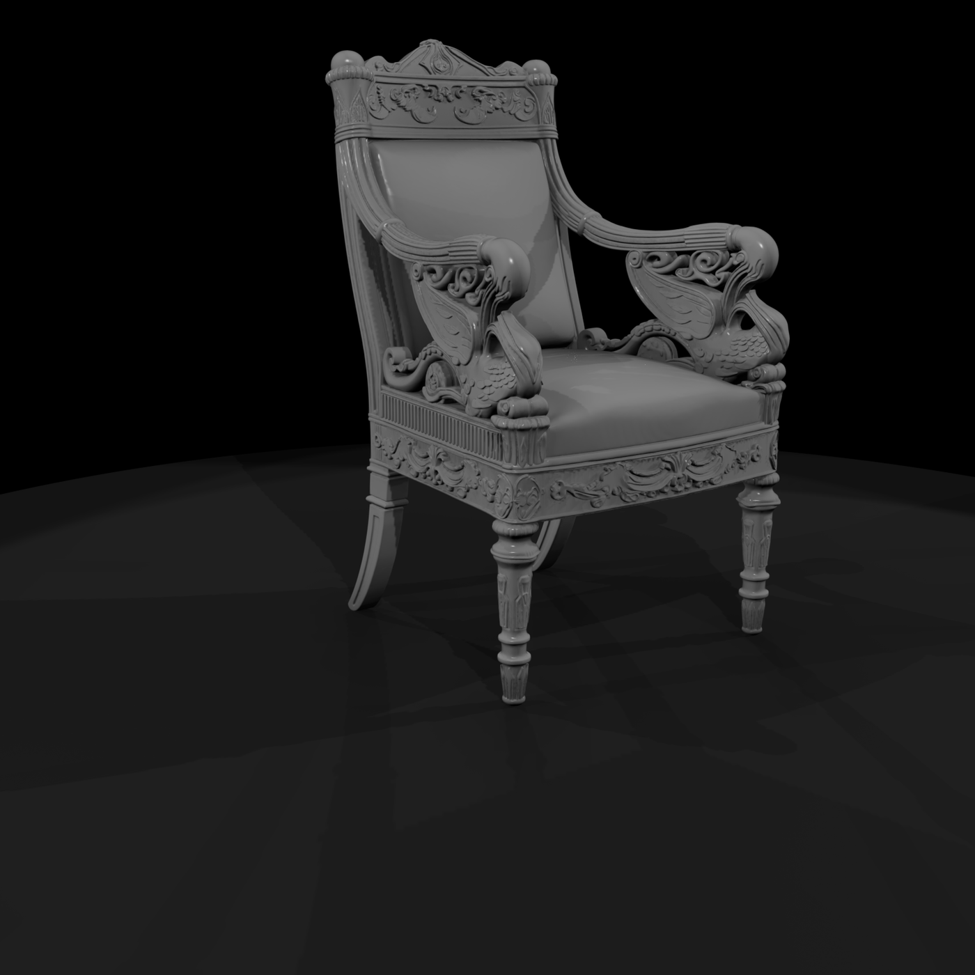 Neoclassical swan armchair