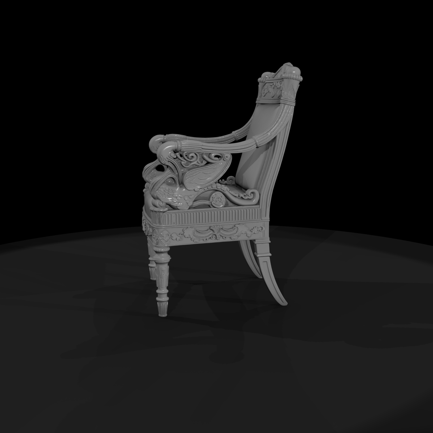 Neoclassical swan armchair