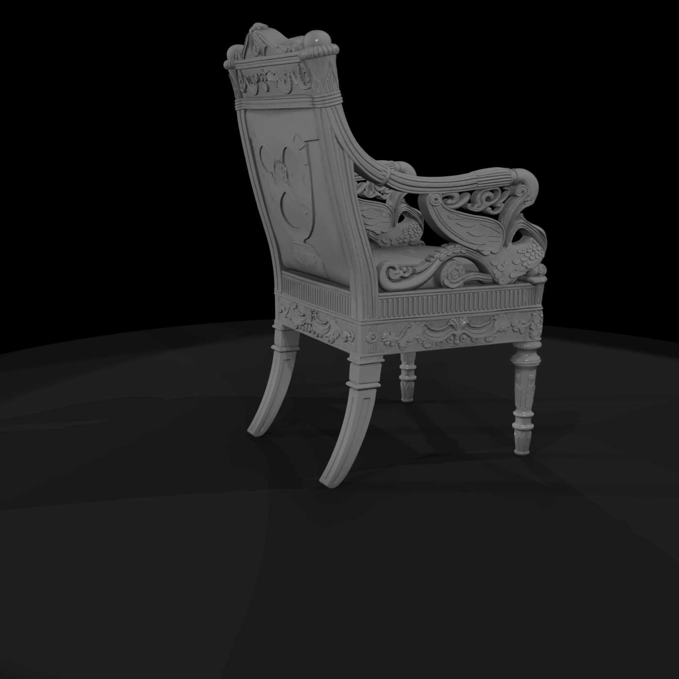 Neoclassical swan armchair