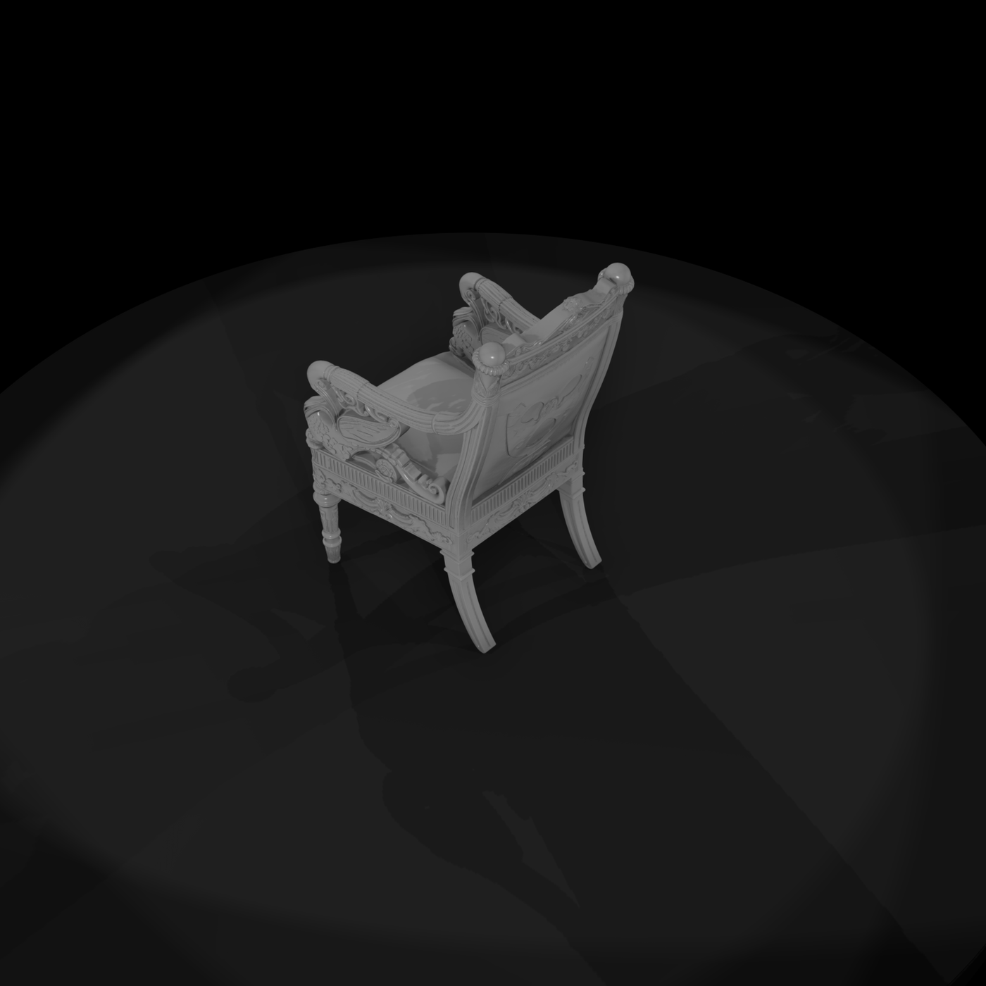 Neoclassical swan armchair