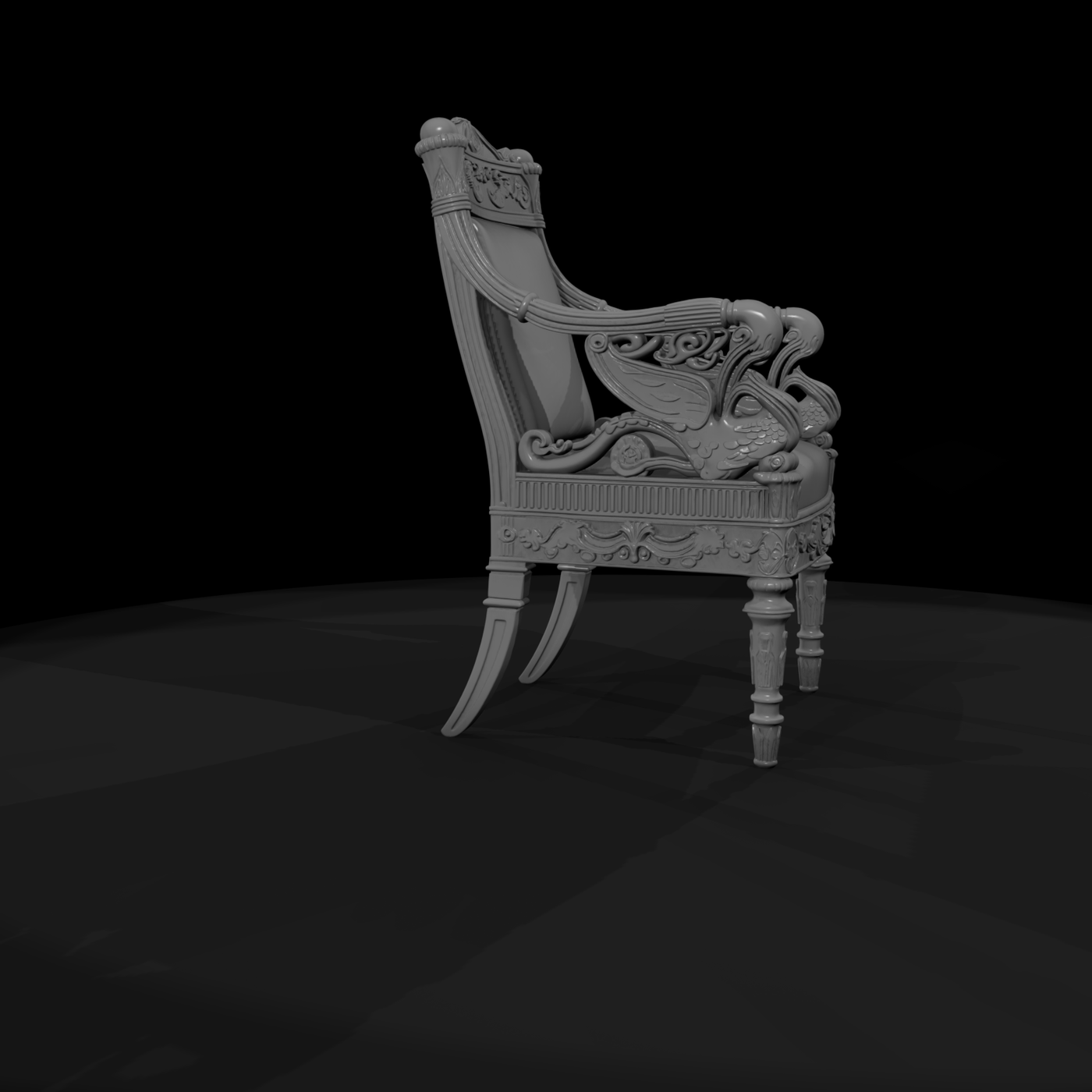 Neoclassical swan armchair