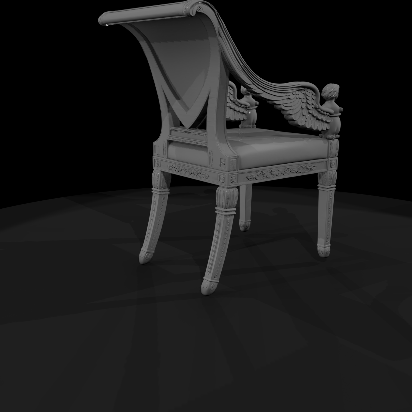 Neoclassical Sphinx Armchair