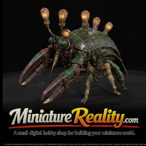Nightmare Clockwork Creatures Clockwork Mantis Shr miniature, three-quarter view