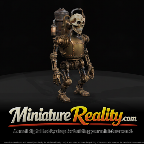 Nightmare Clockwork Creatures Steam Powered Abomin miniature, three-quarter view