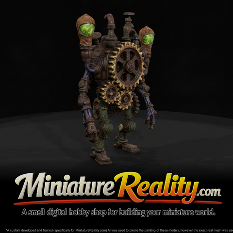 Nightmare Clockwork Creatures The Churning Horror miniature, three-quarter view