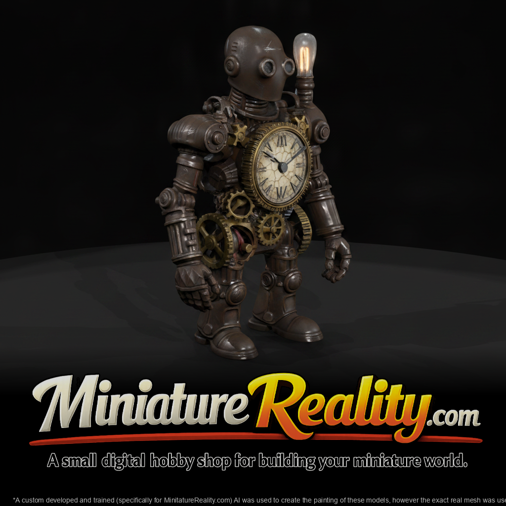 Nightmare Clockwork Creatures The Shadowed Sentine miniature, three-quarter view