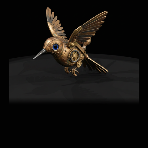 nightmare clockwork creatures brass hummingbird