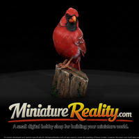 northern-cardinal-on-wood-stump-diorama-accent-256698 — thumbnail 2