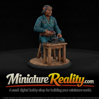 Navajo Silversmith at His Bench miniature, three-quarter view — thumbnail 1