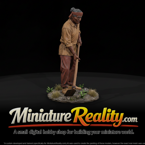 Pueblo Farmer miniature, three-quarter view
