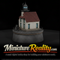 Offshore Lighthouse & Keeperhouse miniature, three-quarter view — thumbnail 2