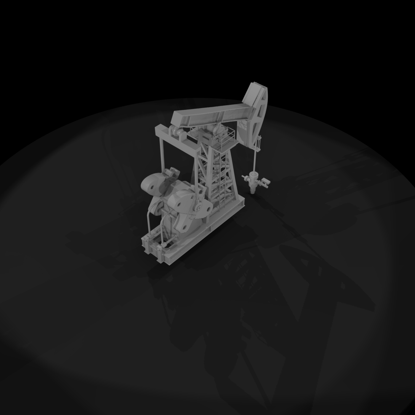 Oil Pump Jack (3D Printable Miniature)