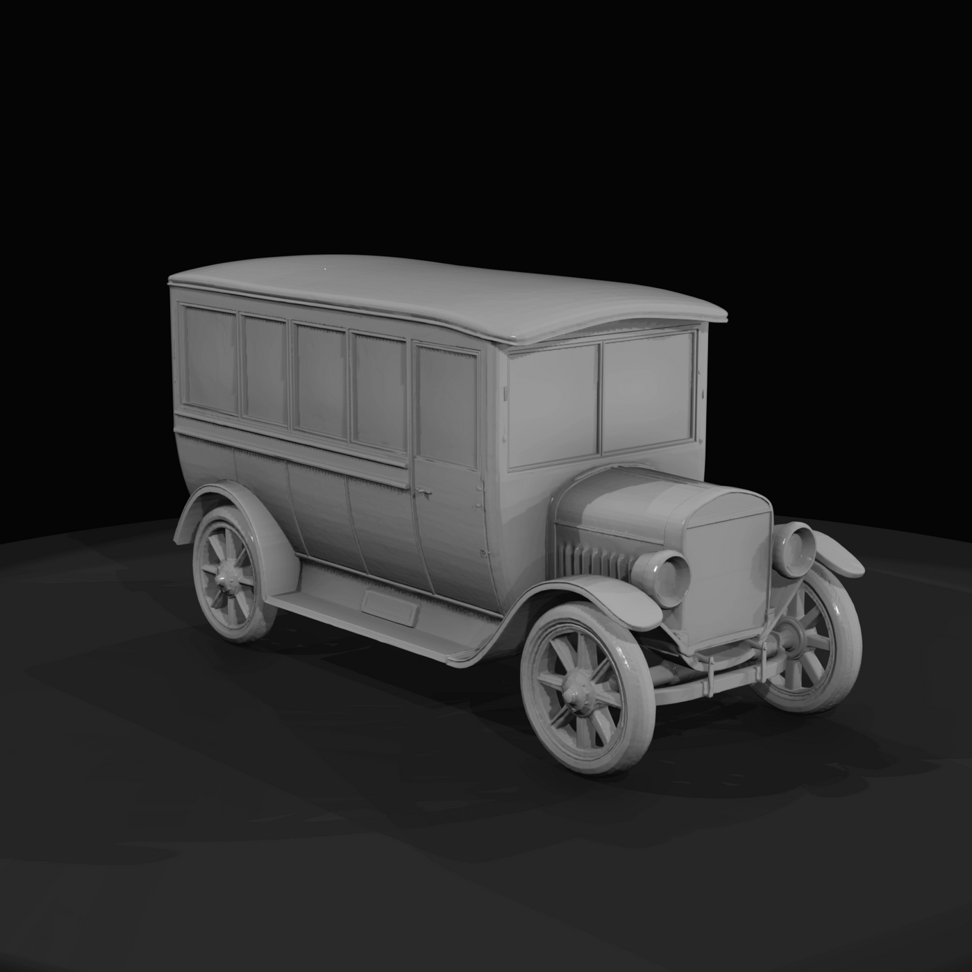old fashioned bus with passengers