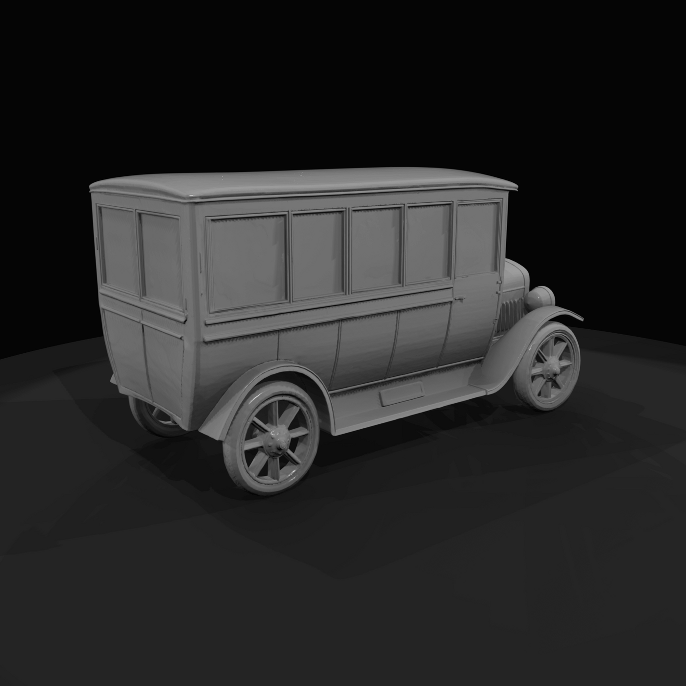 old fashioned bus with passengers