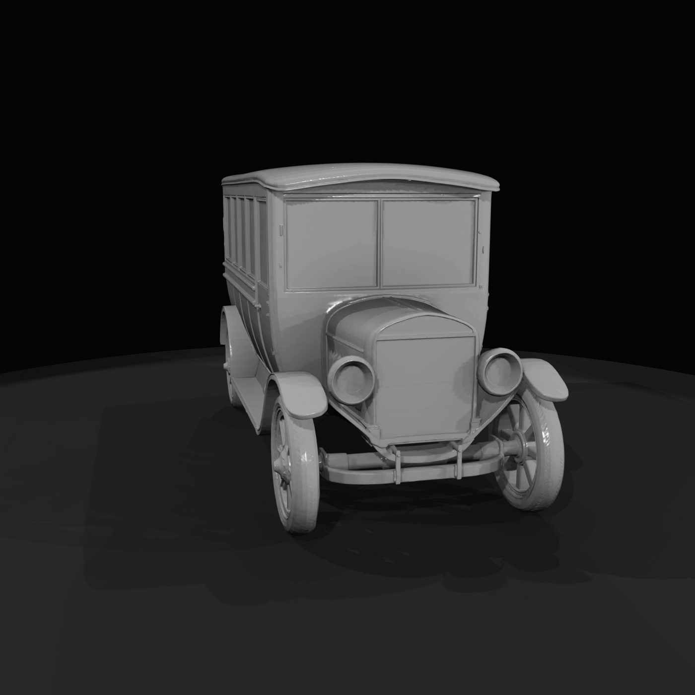old fashioned bus with passengers