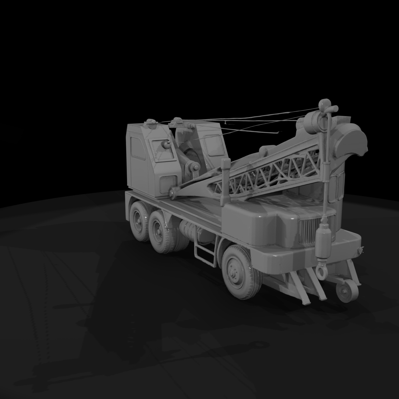 Orange Mobile Crane Miniature