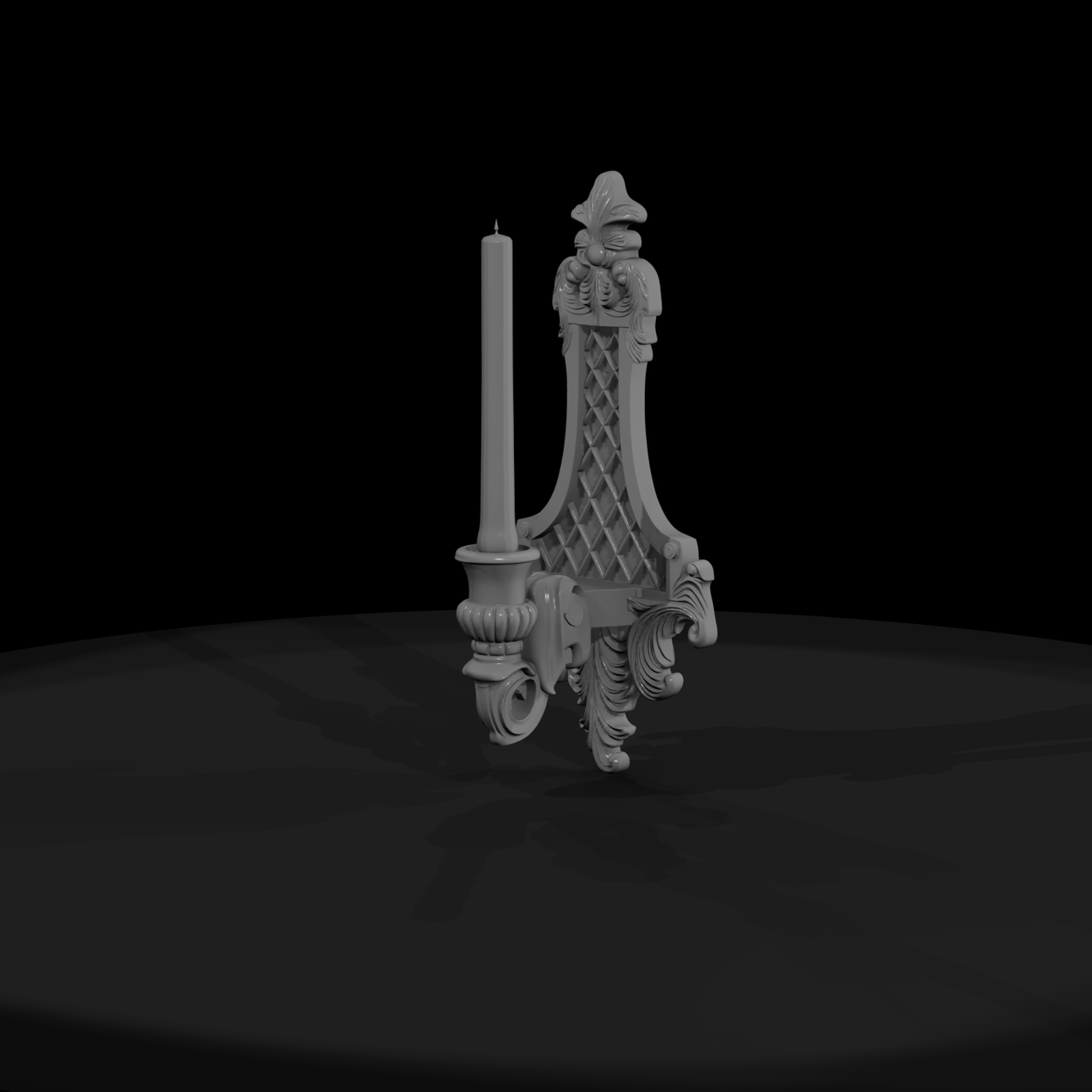 Ornate Baroque Wall Sconce Candle Holder — Miniature