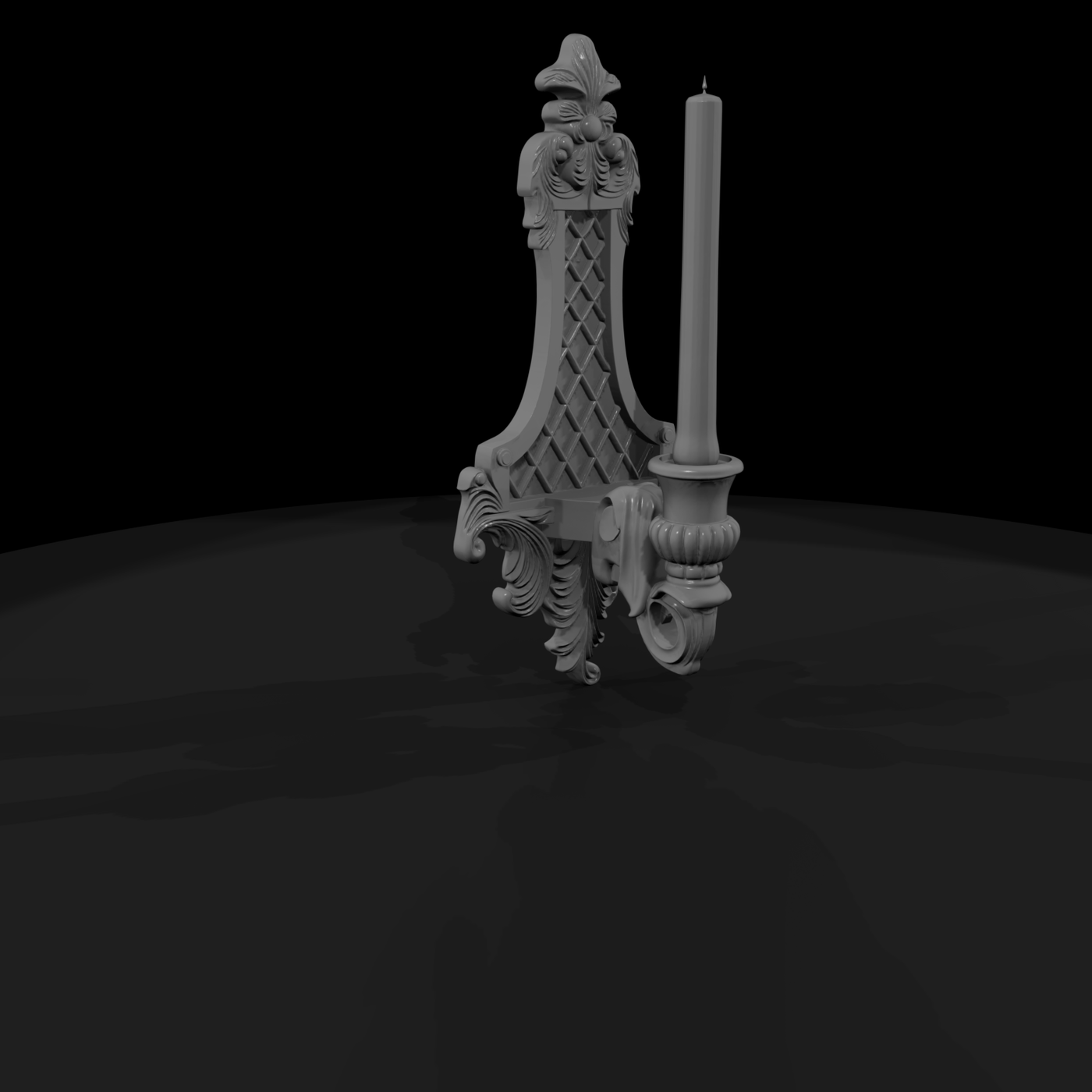 Ornate Baroque Wall Sconce Candle Holder — Miniature