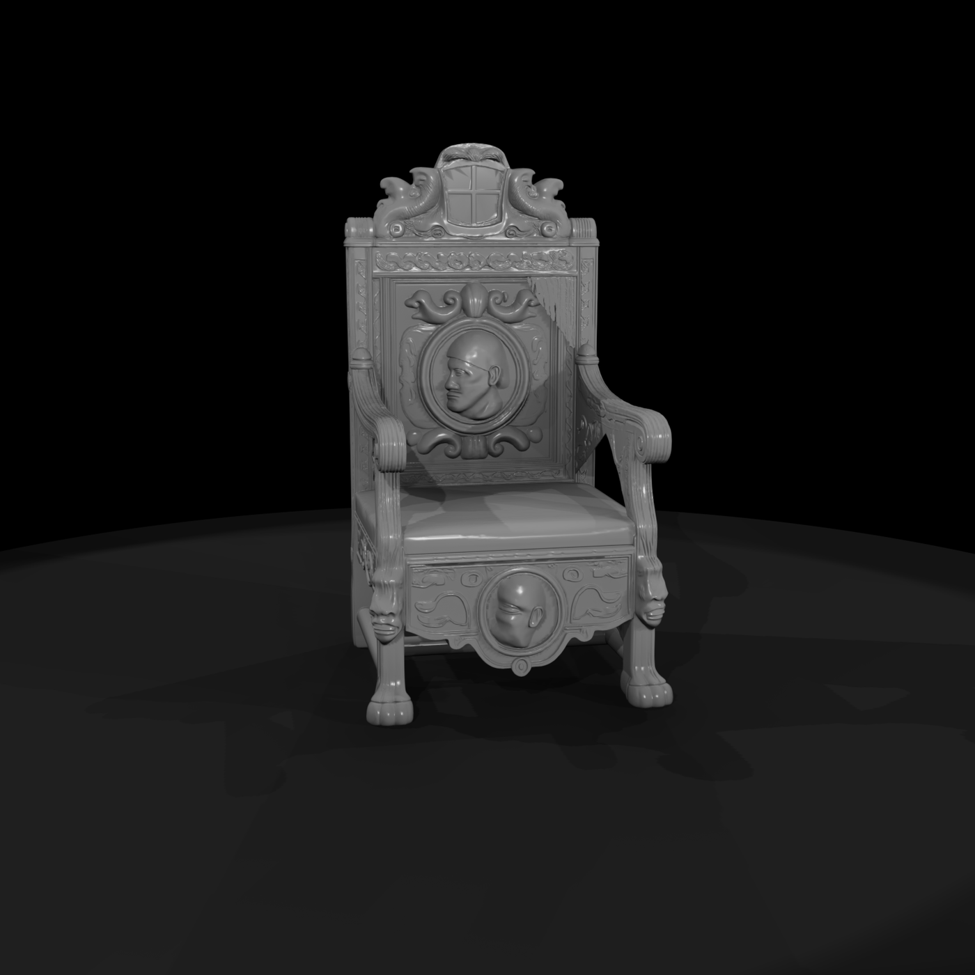 Ornate Medieval Royal Throne — 3D Printable Miniature